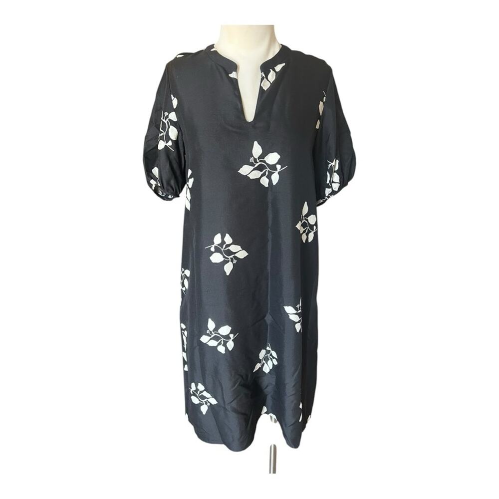 lafayette 148 Ida Leaf-Print Silk Midi Dress XS - Picture 2 of 7